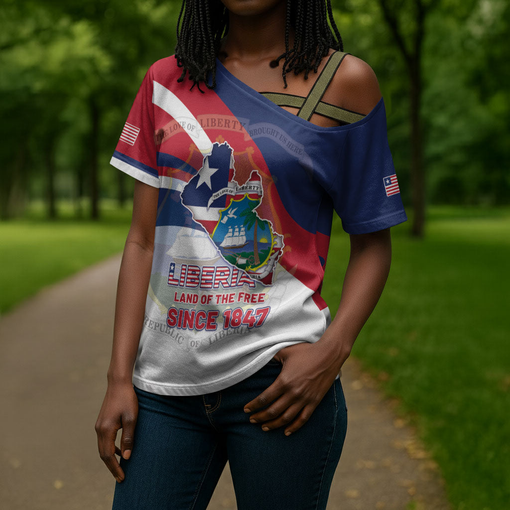 Liberia 1847 Cross Shoulder Shirt Happy Independence Day