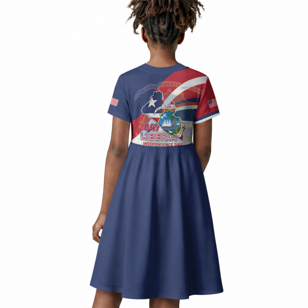 Liberia 1847 Kid Short Sleeve Dress Happy Independence Day