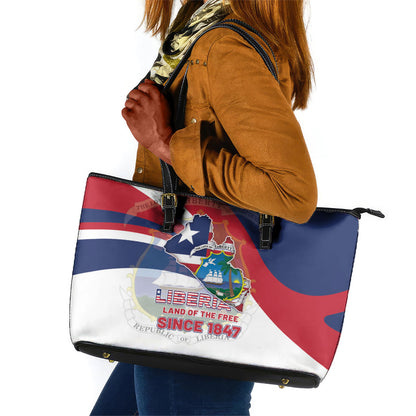 Liberia 1847 Leather Tote Bag Happy Independence Day