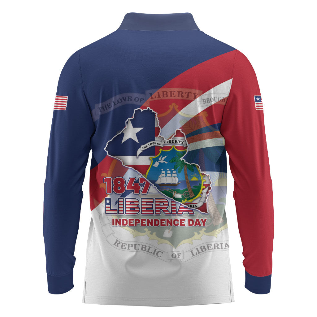 Liberia 1847 Long Sleeve Polo Shirt Happy Independence Day