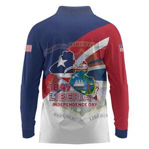 Liberia 1847 Long Sleeve Polo Shirt Happy Independence Day