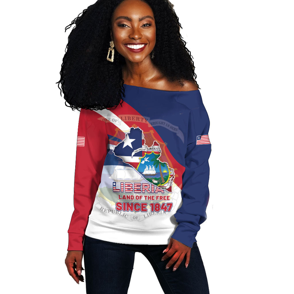 Liberia 1847 Off Shoulder Sweater Happy Independence Day