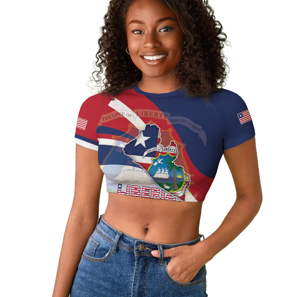 Liberia 1847 Raglan Cropped T shirt Happy Independence Day