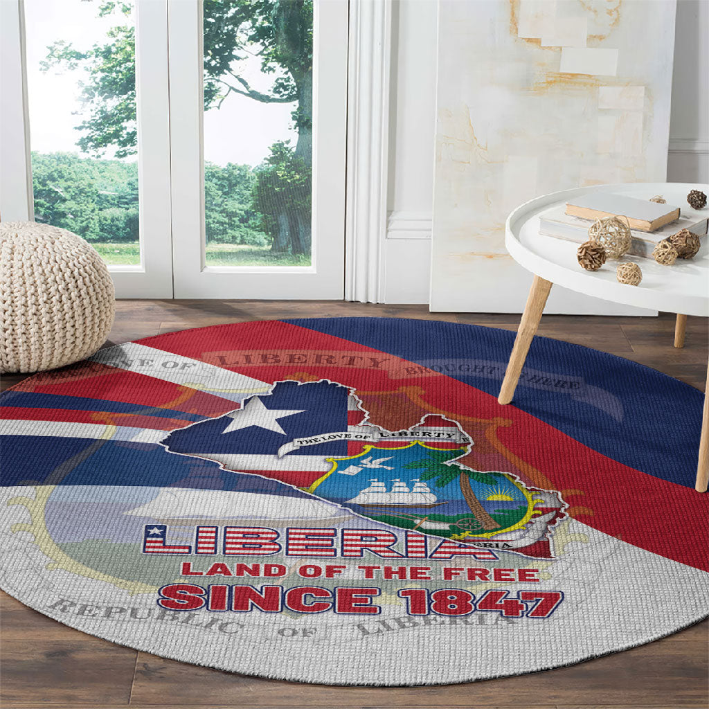 Liberia 1847 Round Carpet Happy Independence Day