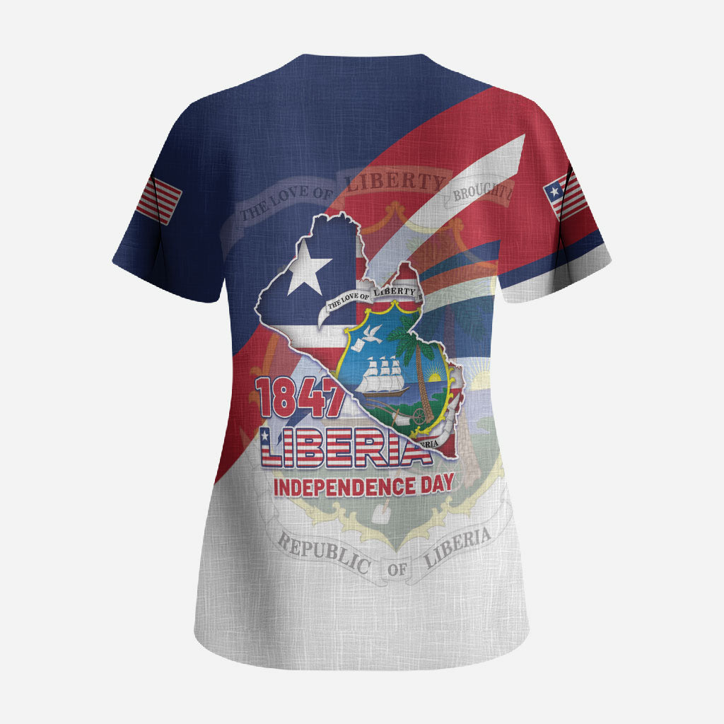 Liberia 1847 Scrub Top Happy Independence Day