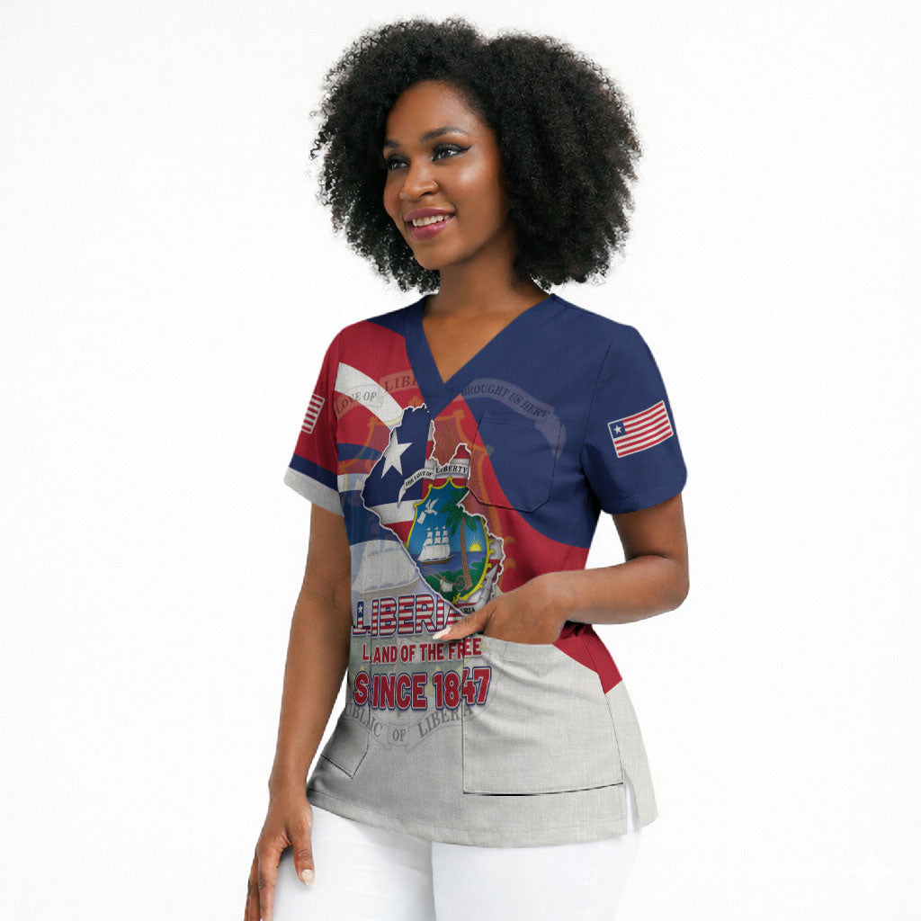 Liberia 1847 Scrub Top Happy Independence Day