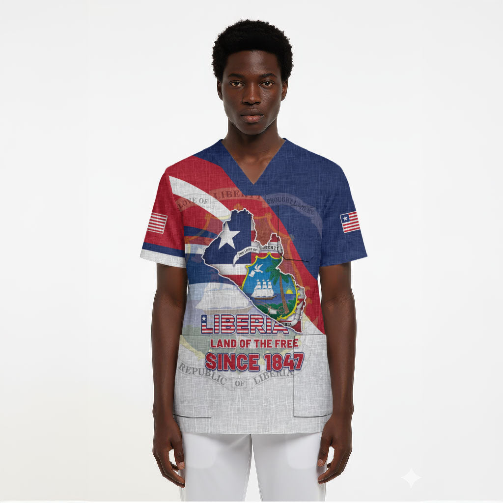 Liberia 1847 Scrub Top Happy Independence Day