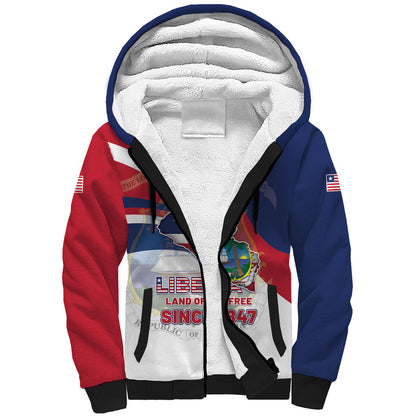 Liberia 1847 Sherpa Hoodie Happy Independence Day