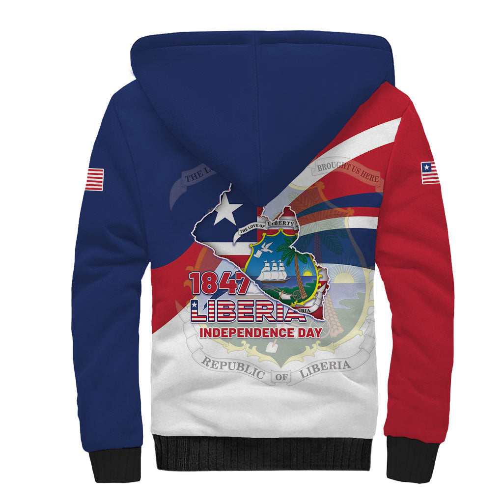 Liberia 1847 Sherpa Hoodie Happy Independence Day