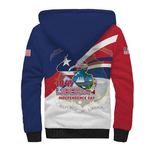 Liberia 1847 Sherpa Hoodie Happy Independence Day