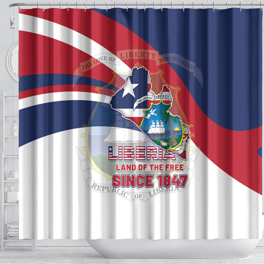 Liberia 1847 Shower Curtain Happy Independence Day
