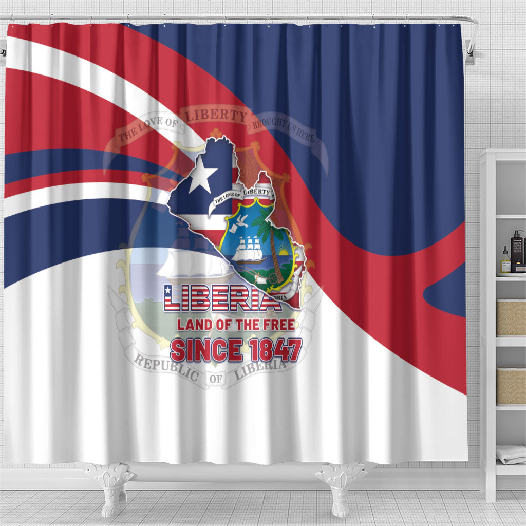 Liberia 1847 Shower Curtain Happy Independence Day