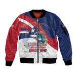 Liberia 1847 Sleeve Zip Bomber Jacket Happy Independence Day