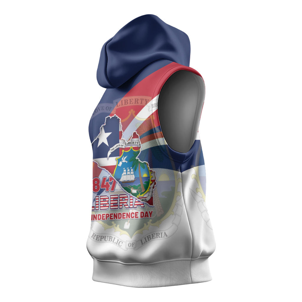 Liberia 1847 Sleeveless Hoodie Happy Independence Day