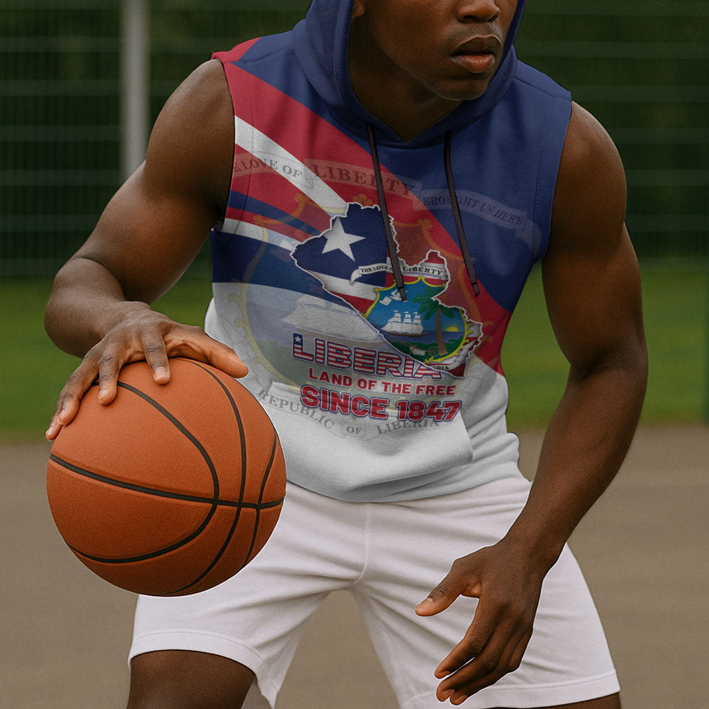 Liberia 1847 Sleeveless Hoodie Happy Independence Day