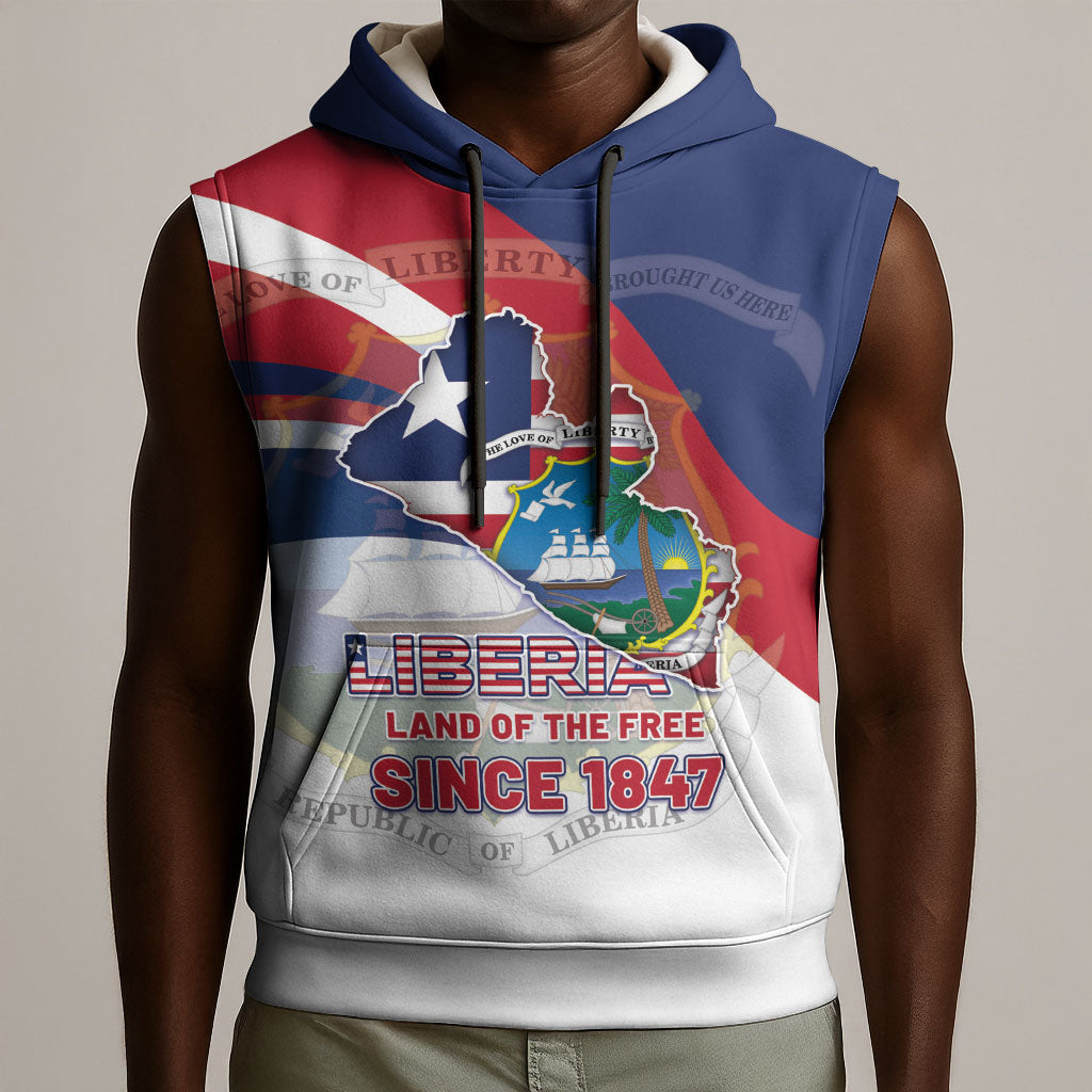 Liberia 1847 Sleeveless Hoodie Happy Independence Day