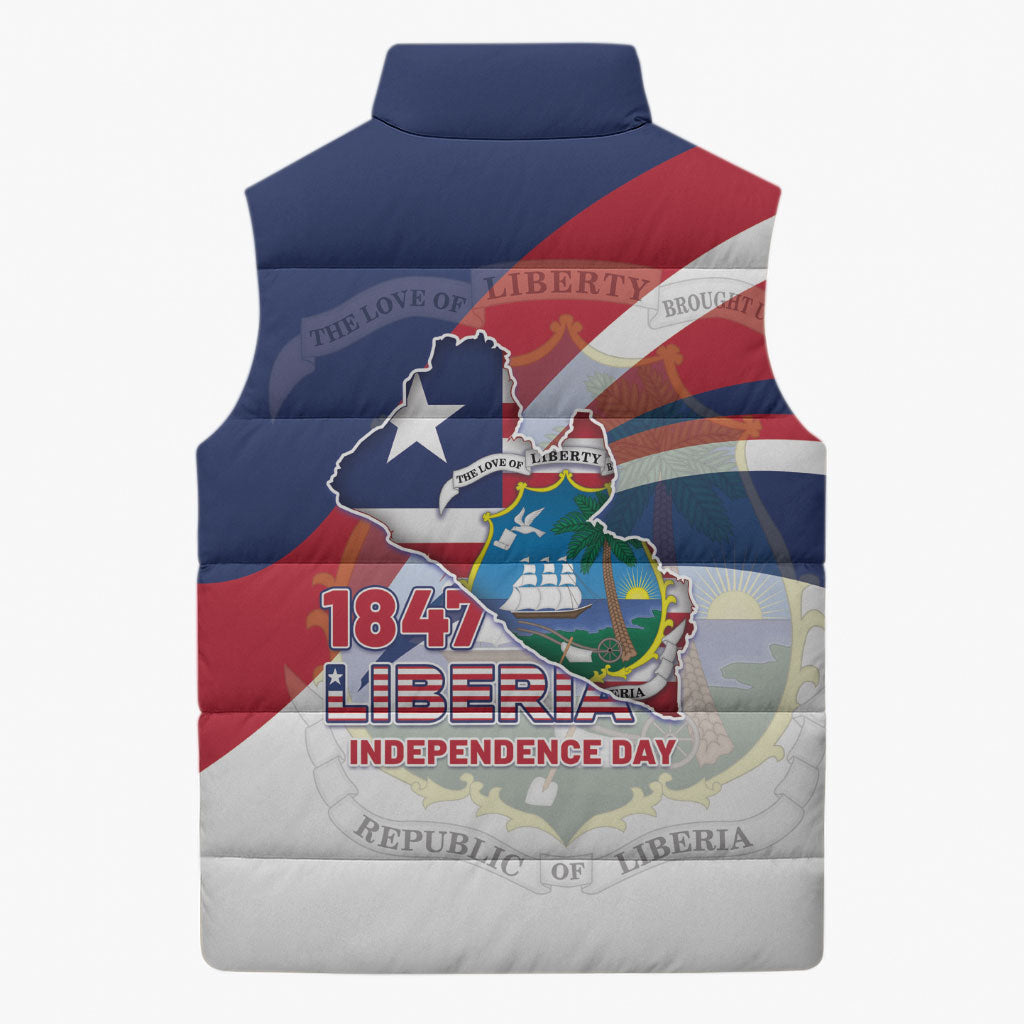 Liberia 1847 Sleeveless Puffer Jacket Happy Independence Day