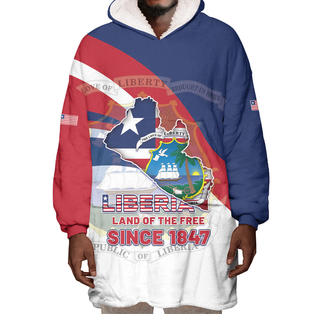 Liberia 1847 Wearable Blanket Hoodie Happy Independence Day
