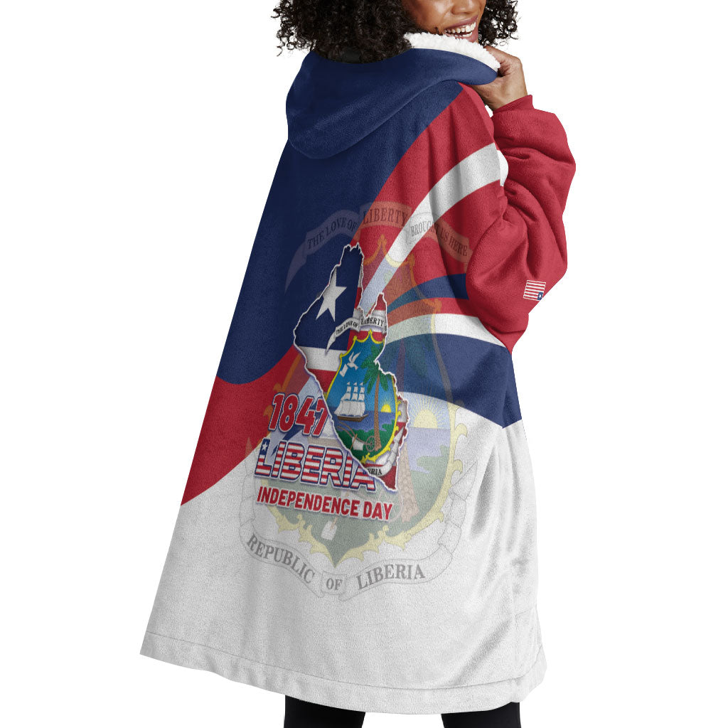 Liberia 1847 Wearable Blanket Hoodie Happy Independence Day