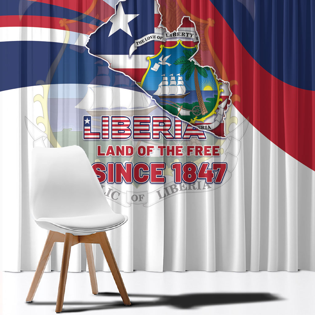 Liberia 1847 Window Curtain Happy Independence Day