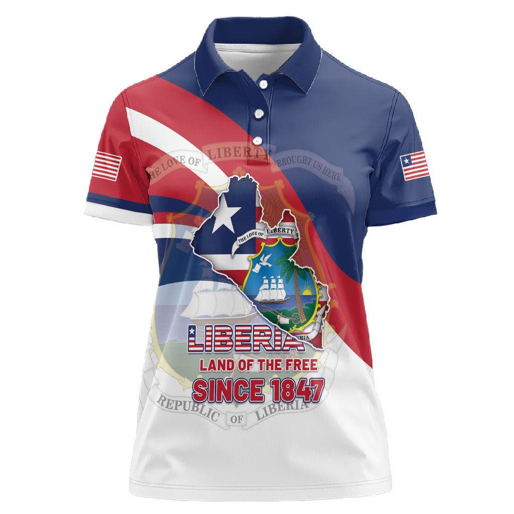 Liberia 1847 Women Polo Shirt Happy Independence Day