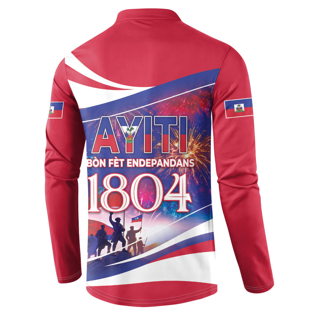 1804 Haiti Independence Button Sweatshirt Haitian Pride Patriotic Heritage