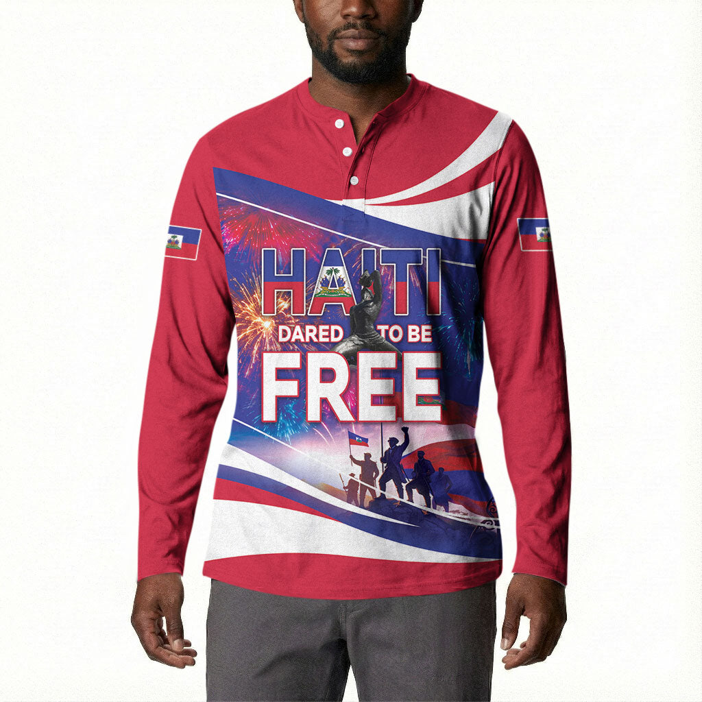1804 Haiti Independence Button Sweatshirt Haitian Pride Patriotic Heritage