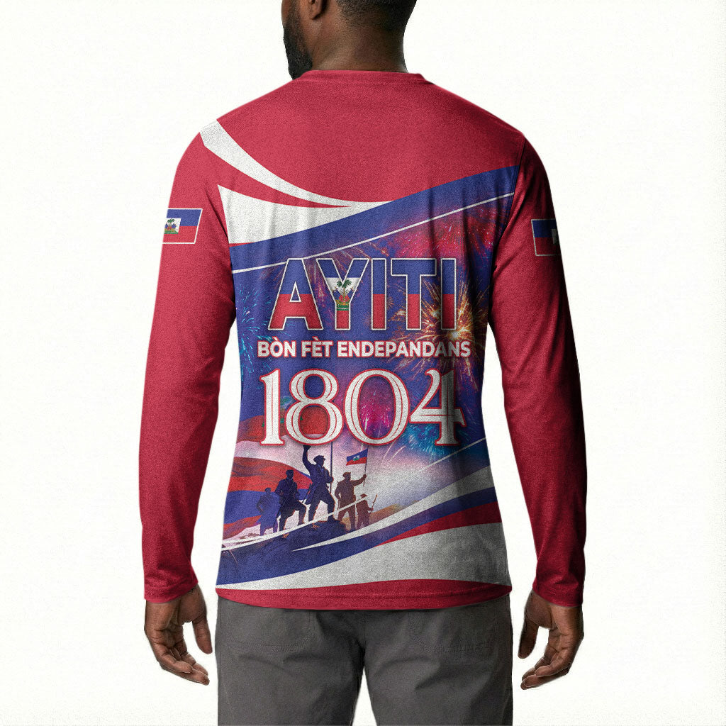 1804 Haiti Independence Button Sweatshirt Haitian Pride Patriotic Heritage