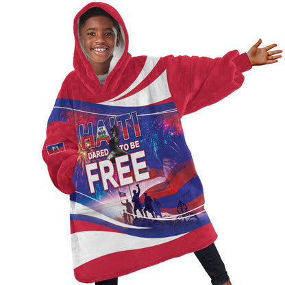 1804 Haiti Independence Kid Wearable Blanket Hoodie Haitian Pride Patriotic Heritage