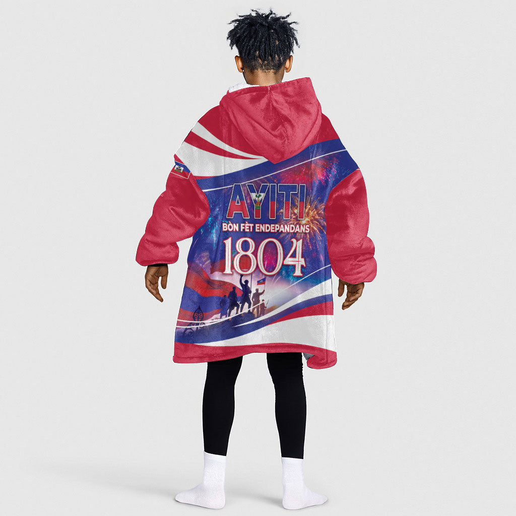 1804 Haiti Independence Kid Wearable Blanket Hoodie Haitian Pride Patriotic Heritage