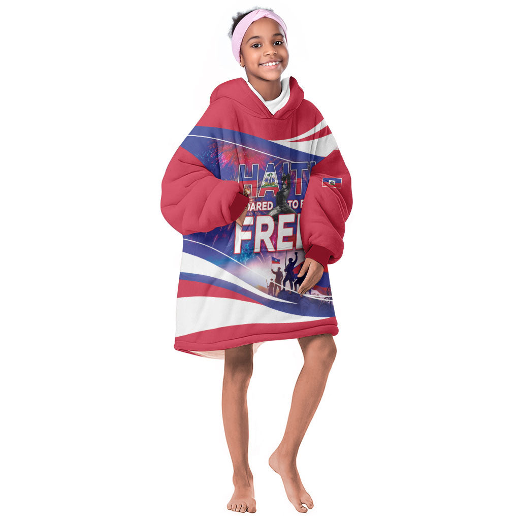 1804 Haiti Independence Kid Wearable Blanket Hoodie Haitian Pride Patriotic Heritage
