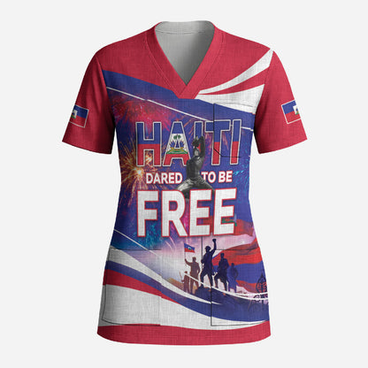 1804 Haiti Independence Scrub Top Haitian Pride Patriotic Heritage