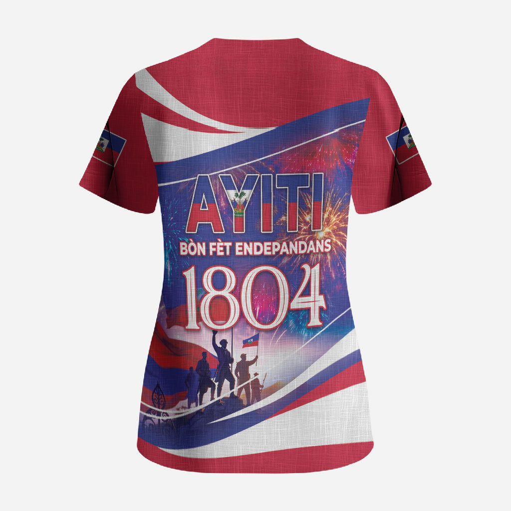 1804 Haiti Independence Scrub Top Haitian Pride Patriotic Heritage