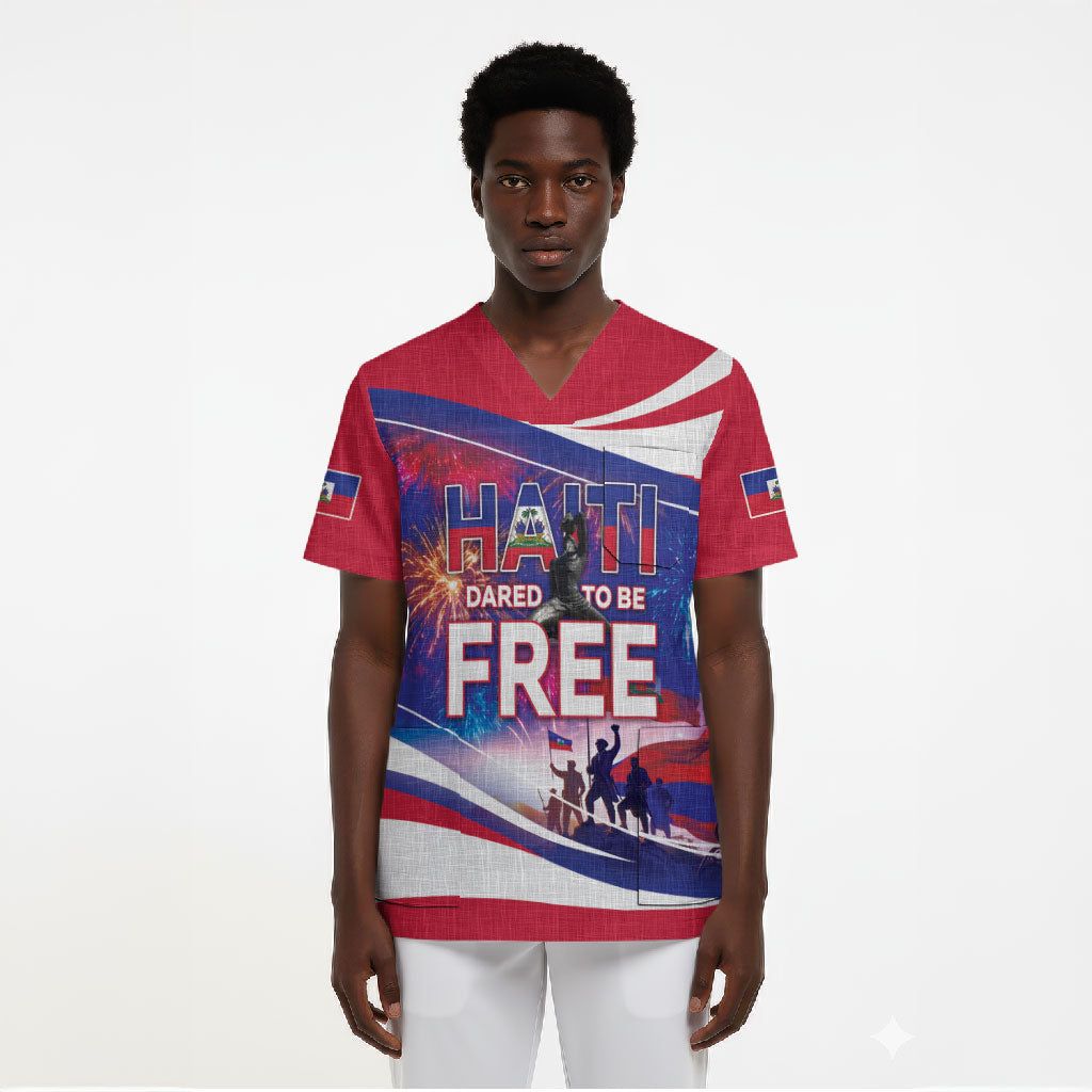 1804 Haiti Independence Scrub Top Haitian Pride Patriotic Heritage