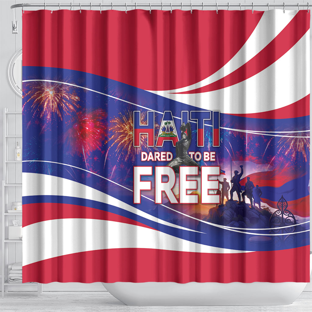 1804 Haiti Independence Shower Curtain Haitian Pride Patriotic Heritage