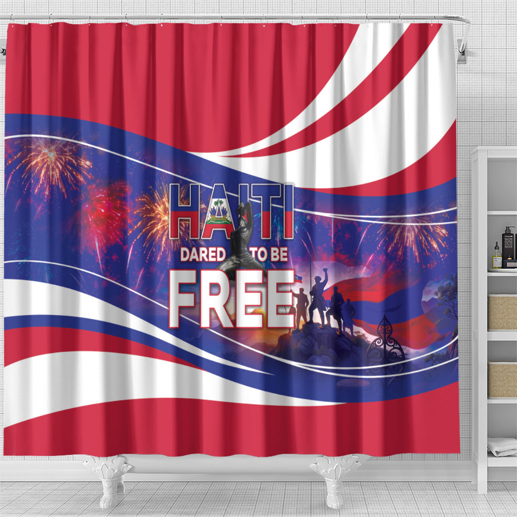 1804 Haiti Independence Shower Curtain Haitian Pride Patriotic Heritage