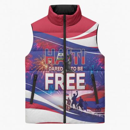 1804 Haiti Independence Sleeveless Puffer Jacket Haitian Pride Patriotic Heritage