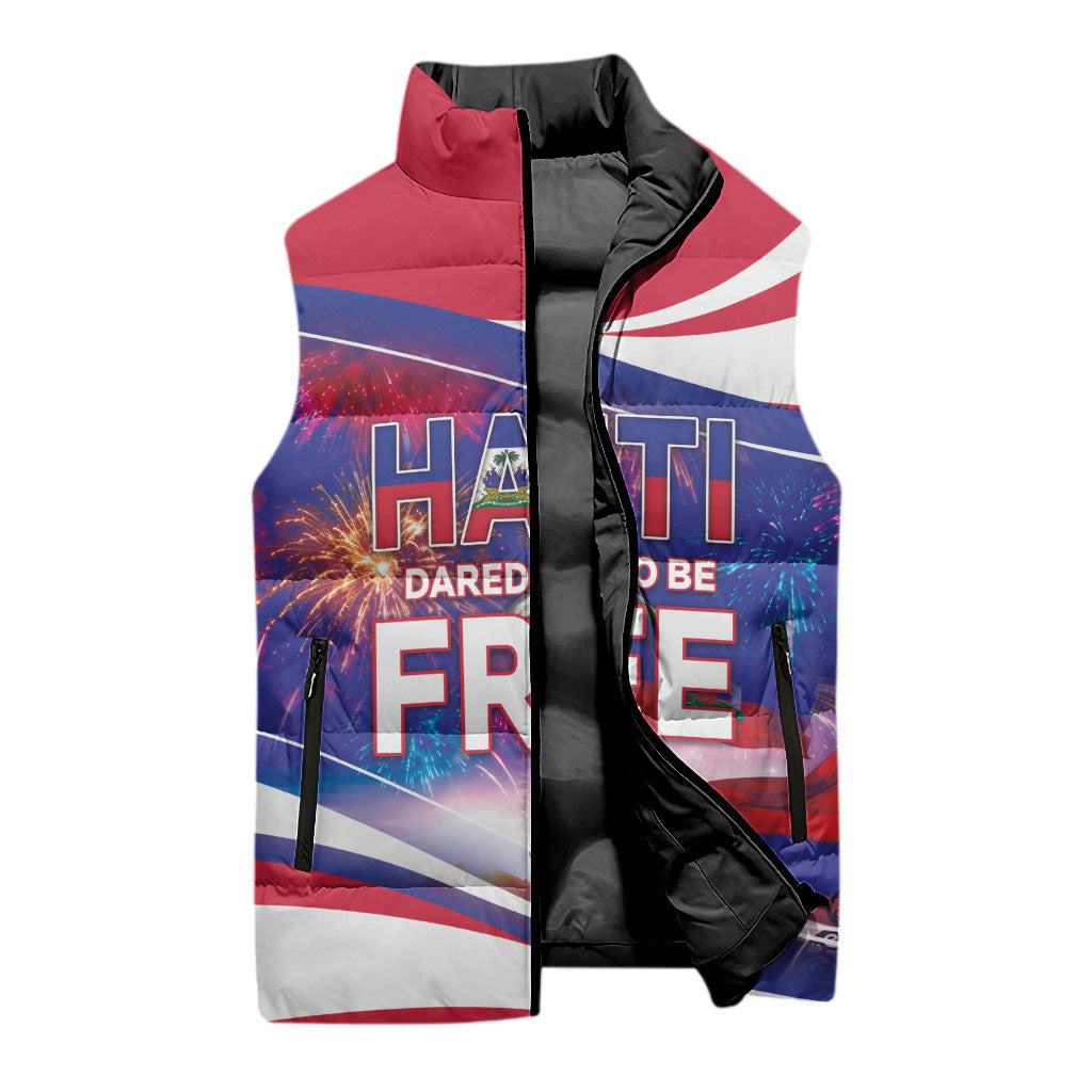 1804 Haiti Independence Sleeveless Puffer Jacket Haitian Pride Patriotic Heritage