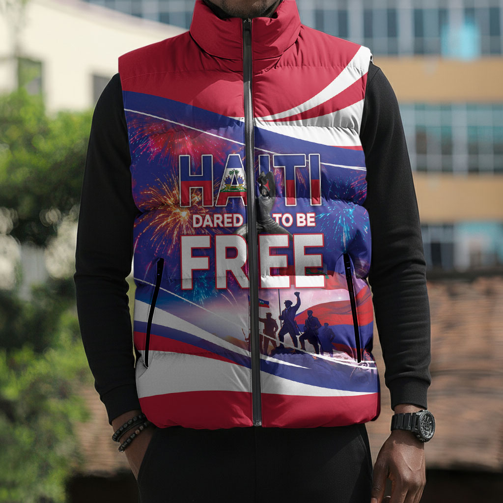1804 Haiti Independence Sleeveless Puffer Jacket Haitian Pride Patriotic Heritage