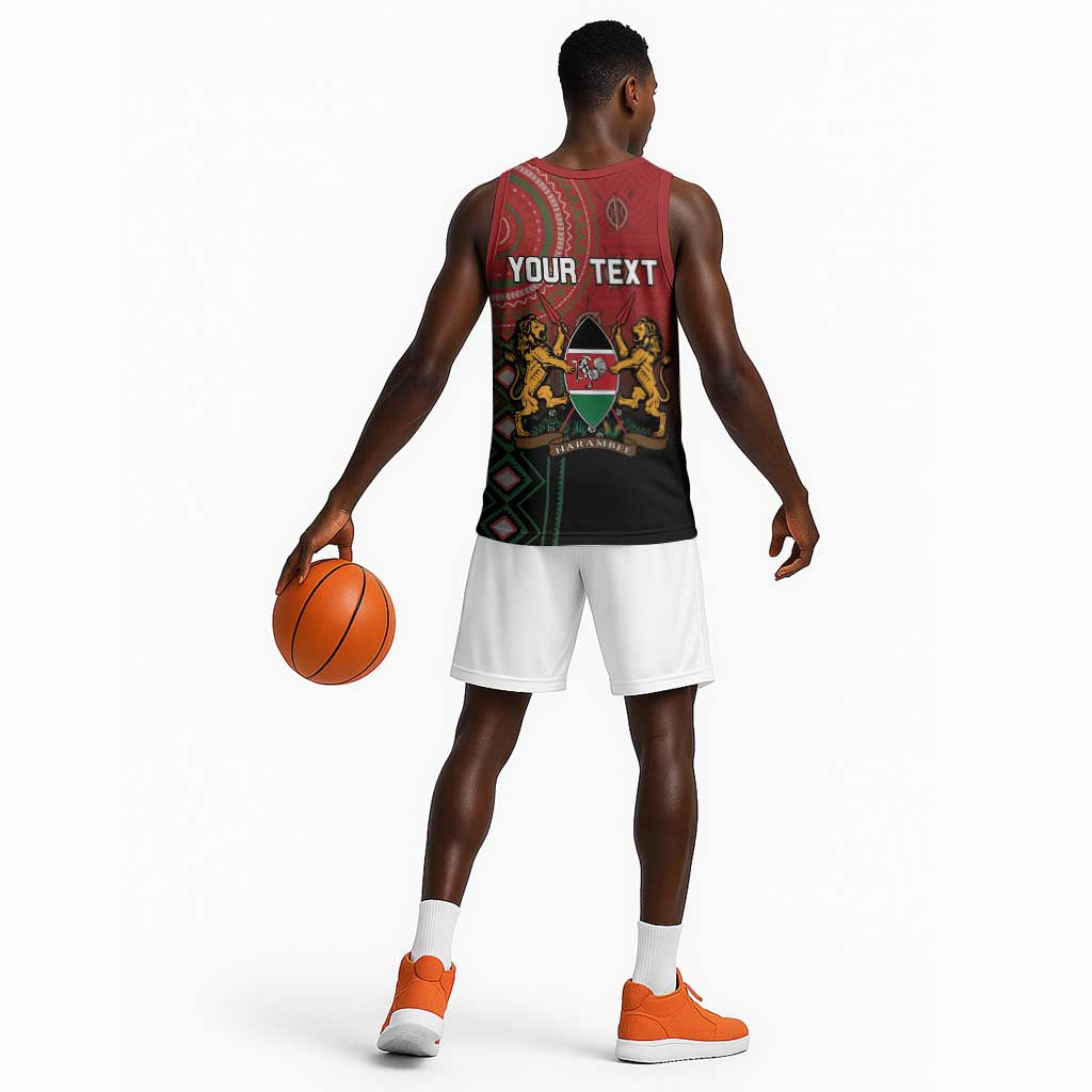 Personalised Kenya Jamhuri Day Basketball Jersey One Nation One Flag One People LT05