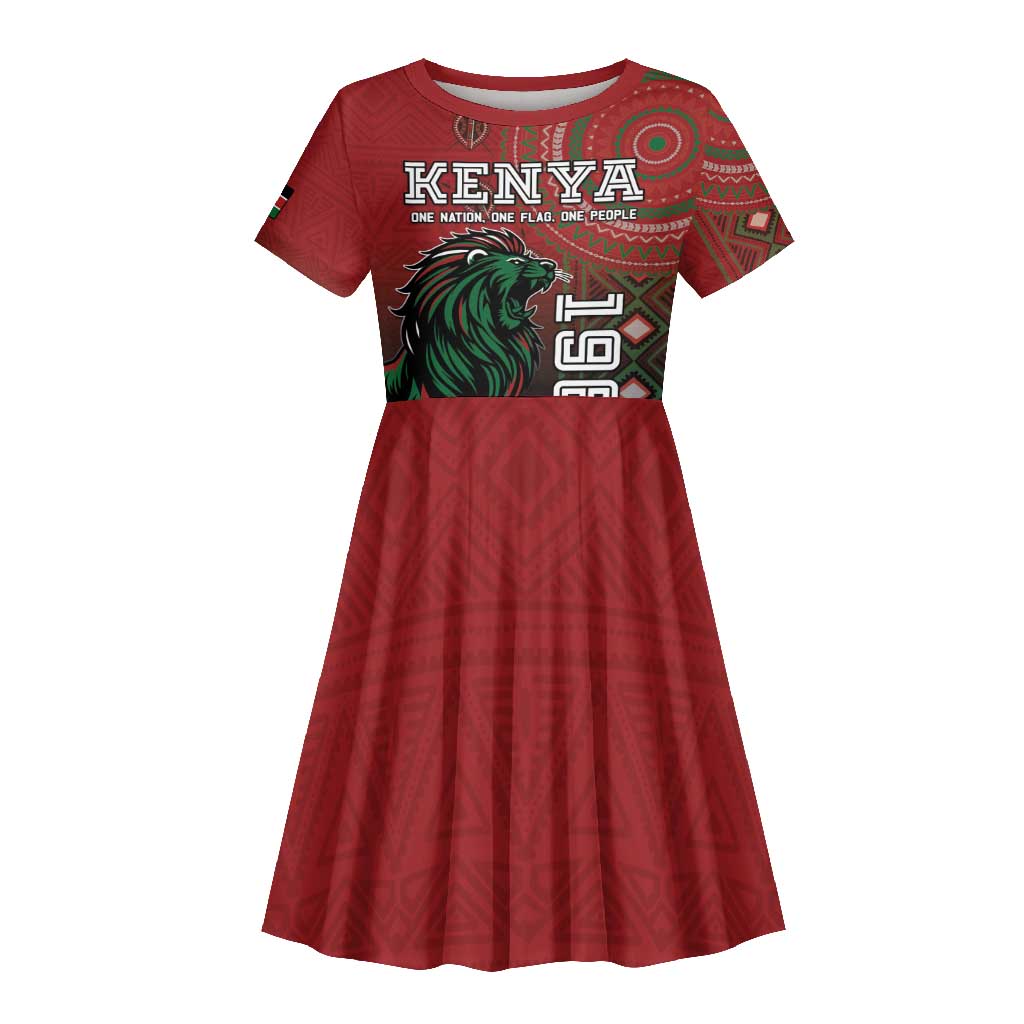 Personalised Kenya Jamhuri Day Kid Short Sleeve Dress One Nation One Flag One People