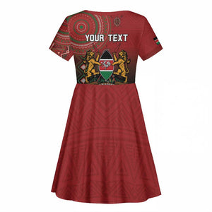 Personalised Kenya Jamhuri Day Kid Short Sleeve Dress One Nation One Flag One People