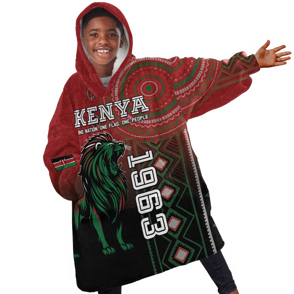 Personalised Kenya Jamhuri Day Kid Wearable Blanket Hoodie One Nation One Flag One People