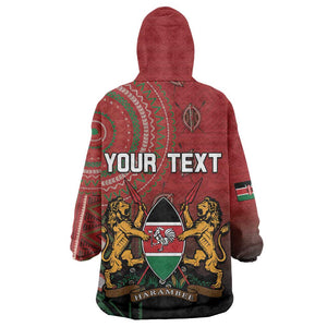 Personalised Kenya Jamhuri Day Kid Wearable Blanket Hoodie One Nation One Flag One People