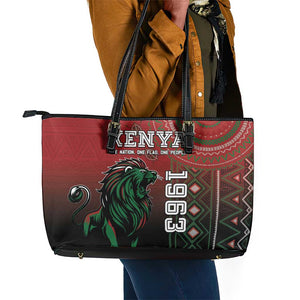 Kenya Jamhuri Day Leather Tote Bag One Nation One Flag One People