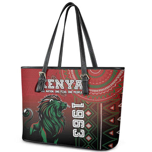 Kenya Jamhuri Day Leather Tote Bag One Nation One Flag One People