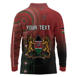 Personalised Kenya Jamhuri Day Long Sleeve Polo Shirt One Nation One Flag One People