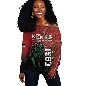 Personalised Kenya Jamhuri Day Off Shoulder Sweater One Nation One Flag One People