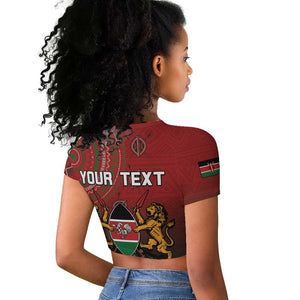 Personalised Kenya Jamhuri Day Raglan Cropped T shirt One Nation One Flag One People