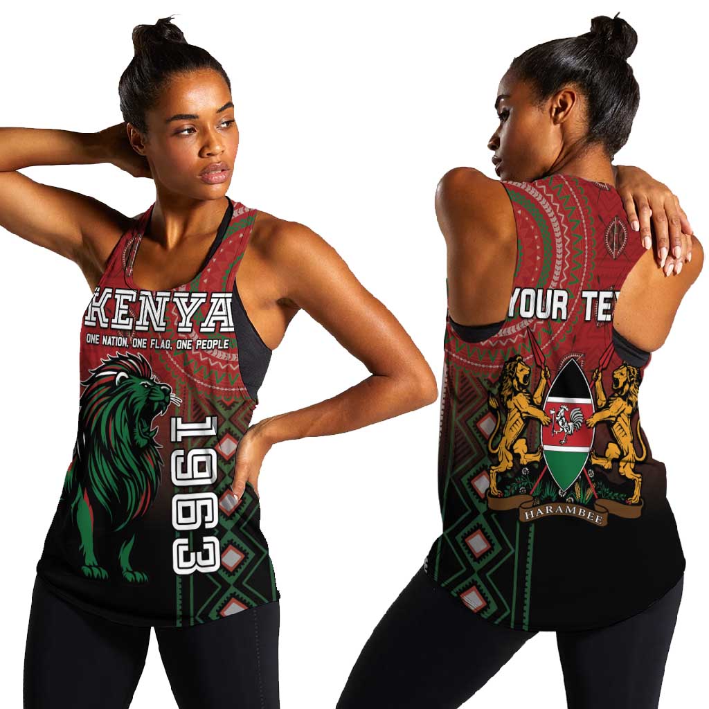 Personalised Kenya Jamhuri Day Women Racerback Tank One Nation One Flag One People